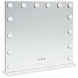 LED Vanity Mirror White 50 x 10 x 44 cm Glass and Steel 42020526
