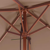 Garden Parasol Taupe Laminated bamboo and hardwood, fabric 44536