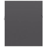 Sink Cabinet with Built-in Basin High Gloss Grey Engineered Wood 3070846