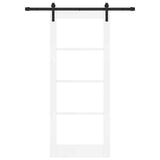 Sliding Door ORKDAL White 83 x 202 cm Solid Pine Wood and Glass 3331942
