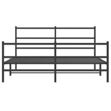 Metal Bed Frame without Mattress with Footboard Black 160x200cm 355386
