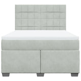 Box Spring Bed with Mattress Light Grey 140x190 cm Velvet 3290906
