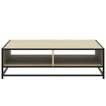 ZNTS Coffee Table Sonoma Oak 100x100x30 cm Engineered Wood and Metal 848775