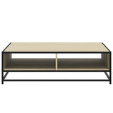 ZNTS Coffee Table Sonoma Oak 100x100x30 cm Engineered Wood and Metal 848775