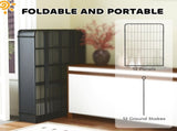 12-Panel Solid Dog Playpen with Doors, for Large Dogs, 100cm Tall, Black T3398P376287