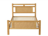 Wooden bed, 3ft single bed 90190cm, MDF with rattan paper, Sturdy bed slats, PineMDFPlywood, Wood N604P353107N