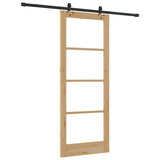 Sliding Door ORKDAL Natural and Black 83 x 211 cm 3332195