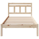 Bed Frame Brown 90 x 200 cm Solid Pine Wood 872347