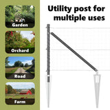 Ground Spike Fence Post 52 pcs Grey Powder-Coated Steel 3350190