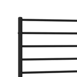 ZNTS Metal Bed Frame without Mattress with Headboard Black 80x200cm 352310