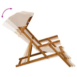 Deck Chair 2 pcs 3 Position Solid Eucalyptus Wood Beige 3407814