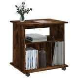Rolling Cabinet Smoked Oak 60x45x60 cm Engineered Wood 826354