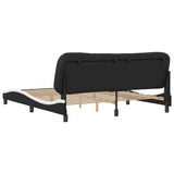 Bed Frame without Mattress "Hvar" Black and White 180x200 cm Super King Faux Leather 3208053