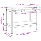 Workbench Black 114 x 54 x 91 cm Engineered Wood and Metal 42020126