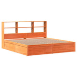 Bed Frame without Mattress Wax Brown 200x200 cm Solid Wood Pine 3323445