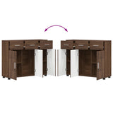 Sideboard FLORIN Brown Oak 88.5 x 30.5 x 73 cm Engineered Wood 880318