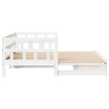 Daybed with Trundle and Drawers without Mattress White 90x190 cm Single 3302206