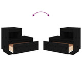 Bedside Cabinets 2 pcs Black 60x34x51 cm Solid Wood Pine 814383