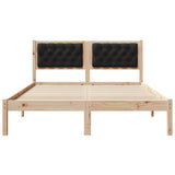 Bed Frame with Headboard Black 150 x 200 cm Solid Pine Wood 878181