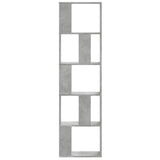 Bookcase 5-Tier Concrete Grey 45x23.5x162.5 cm Engineered Wood 852783