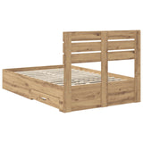 Bed Frame with Drawer with Headboard Manual Engineered Wood 3411658