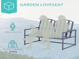 Steel Patio Garden Bench Loveseats for Outdoors Park Yard Slatted Design Grey T3398P322176