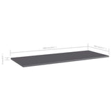 Bookshelf Boards 4 pcs High Gloss Grey 100x40x1.5 cm Engineered Wood 805417