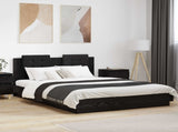 Bed Frame with Headboard Black Oak 150 x 200 cm Engineered Wood 3416342