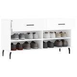 Shoe Bench High Gloss White 102x35x55 cm Engineered Wood 829758