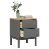 Bedside Cabinet FLORO Grey 45x39x57 cm Solid Wood Pine 374004