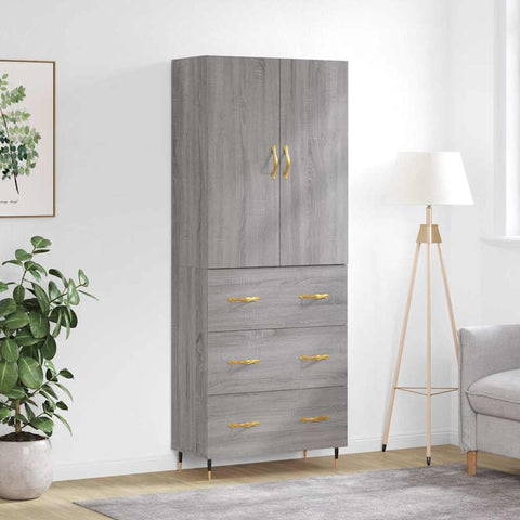 Highboard Grey Sonoma 69.5x34x180 cm Engineered Wood 3195833