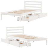Bed Frame without Mattress White 90x200 cm Solid Wood Pine 3301535