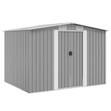 Garden Storage Shed Grey Metal 257x205x178 cm 42907