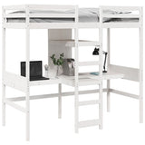 Loft Bed Frame without Mattress White 80x200cm Solid Wood Pine 3308545