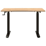 Desk with Storage Black and Natural 120 x 60 cm Solid Oak Wood 3426551
