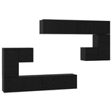 TV Units Wall-mounted 4 pcs Black Oak Engineered wood 3393493