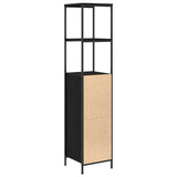 Bathroom Cabinet with Shelves Black Oak 36x35x165 cm 861907