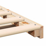 Bed Frame Brown 160 x 220 cm Solid Pine Wood 873133