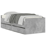 Bed Frame Concrete grey Engineered wood Small Single Bed Frame 3207360