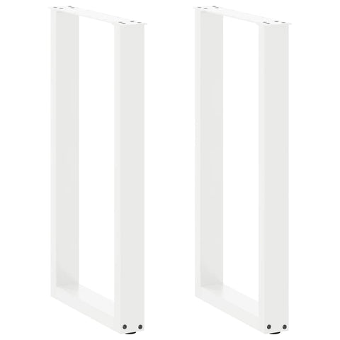 ZNTS Coffee Table Legs U-Shaped 2 pcs White 50x cm Steel 4013221