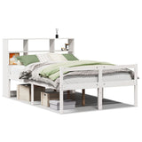 Bookcase Bed without Mattress White 120x190 cm Small Double Solid Wood Pine 3322005