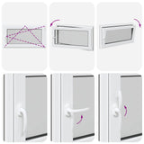 Tilt & Turn Basement Window RISOR 110 x 70 cm PVC and Glass 42047300