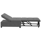 Sofa Bed Dark Grey 194 x 67 x 82 cm Microfiber 42008609