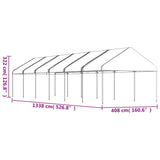 Gazebo with Roof White 13.38x4.08x3.22 m Polyethylene 3155514