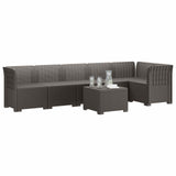 6-Seater Garden Sofa Rattan Look PP Light Grey 3444105