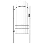 ZNTS Garden Gate Steel 1x2.5 m Black 146321