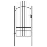 ZNTS Garden Gate Steel 1x2.5 m Black 146321