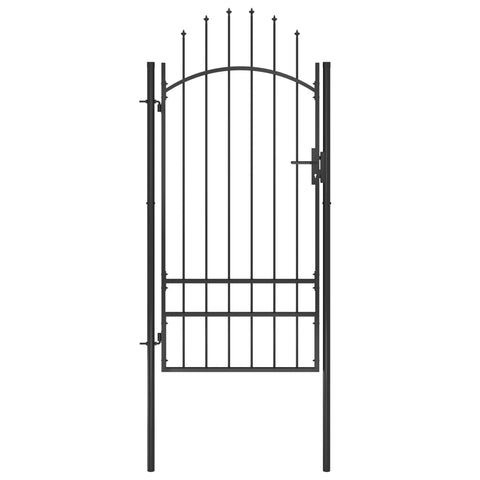 ZNTS Garden Gate Steel 1x2.5 m Black 146321