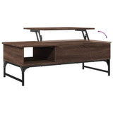 Coffee Table Brown Oak 100x50x35 cm Engineered Wood and Metal 845395