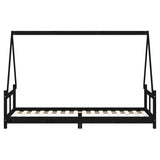 Kids Bed Frame Black 80x200 cm Solid Wood Pine 834452